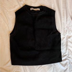 Zara black knit tank top